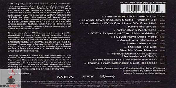 دانلود سه موسیقی منتخب از فیلم Schindler's List اثر جان ویلیامز